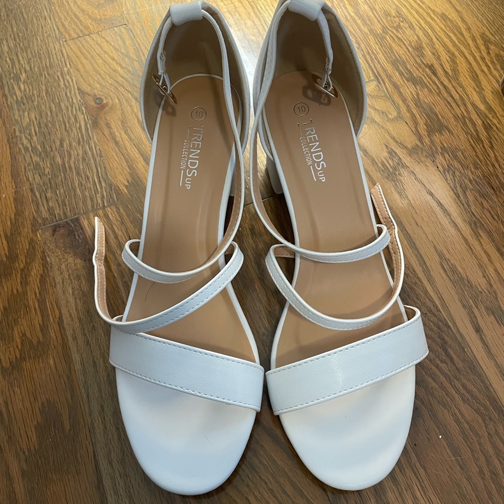 White Heels with Straps, Size 10